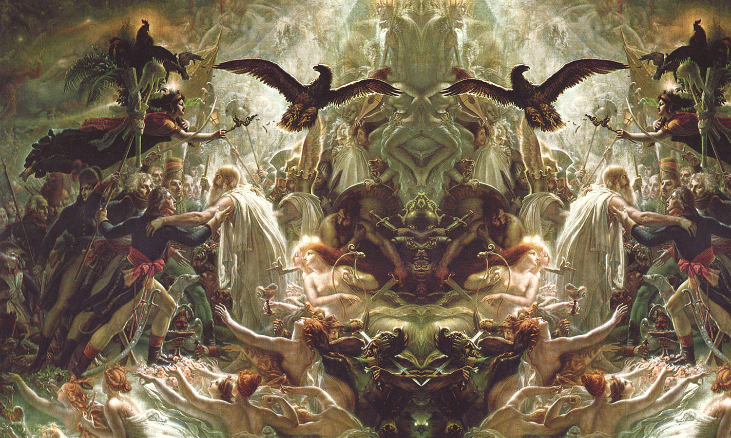 Ossian reçoit les Héros français morts pour la patrie par Anne-Louis Girodet de Roucy, 1805. -- 25xe