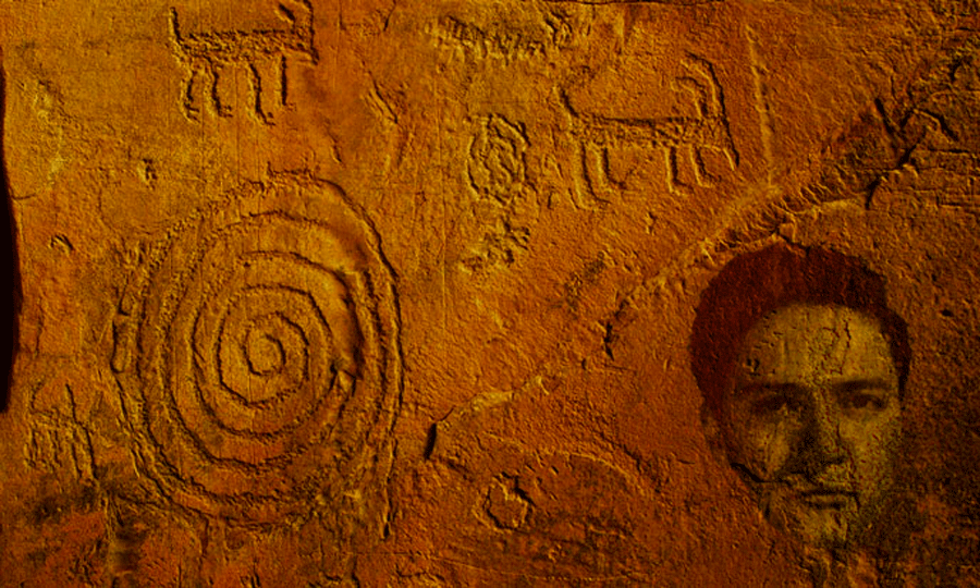 Art rupestre amérindien - filigranne Carlos Castaneda à 20 ans. -- 25xe