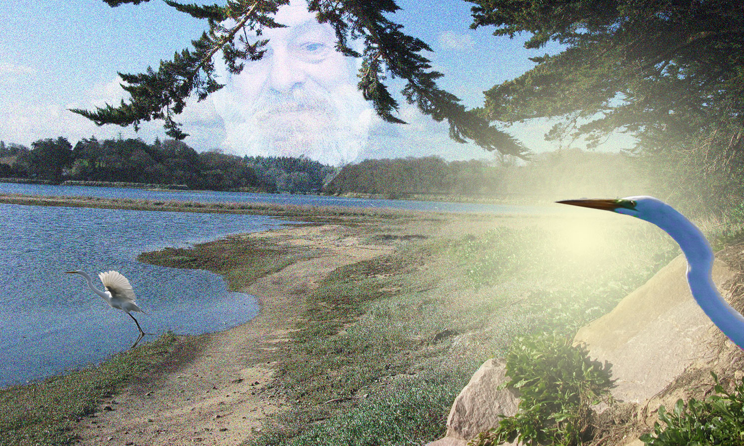 La plage Saint-michel et sa lagune, et moi ces temps-ci, la tête dans les nuages --- 25xe