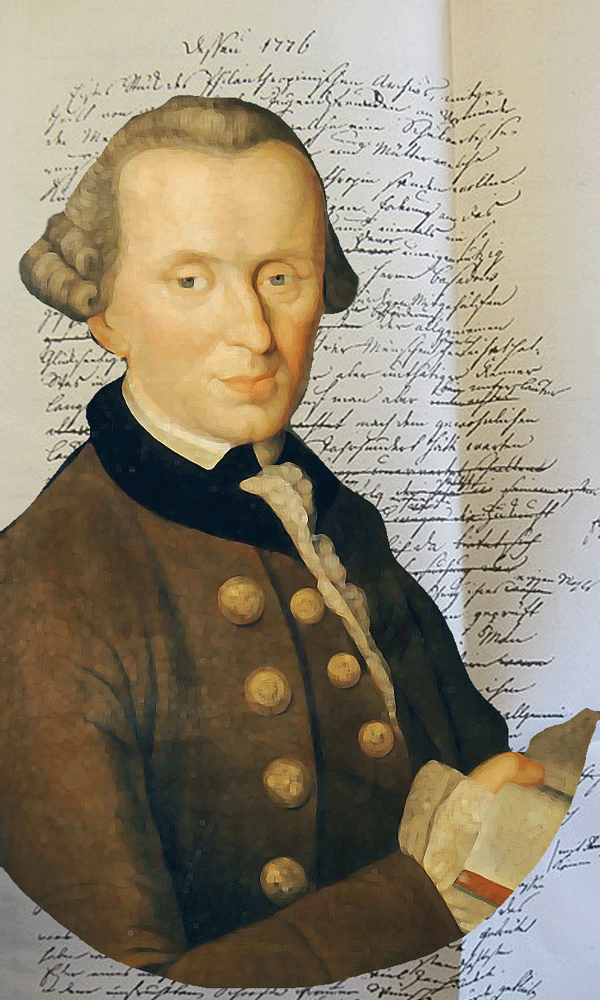 "À Kant les vacances ?" d'après : Emmanuel Kant, portrait du 18e siècle --- 25xe