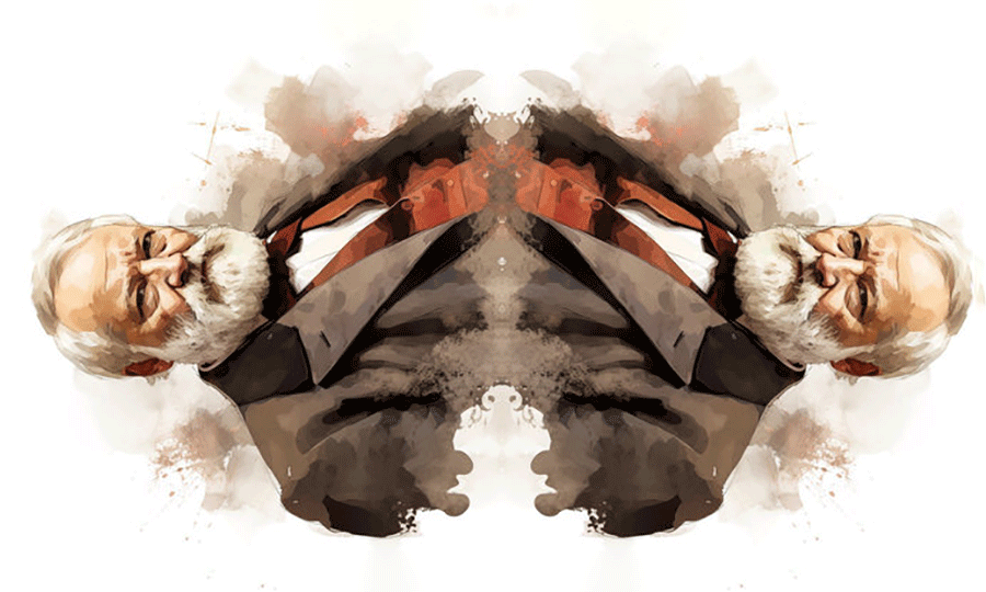 "Totor et son double piquent un roupillon" d'après un portrait de Victor Hugo --- 25xe